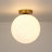 1-Light Modern Sphere Flush Mount With 3D-Printed Globe Shade