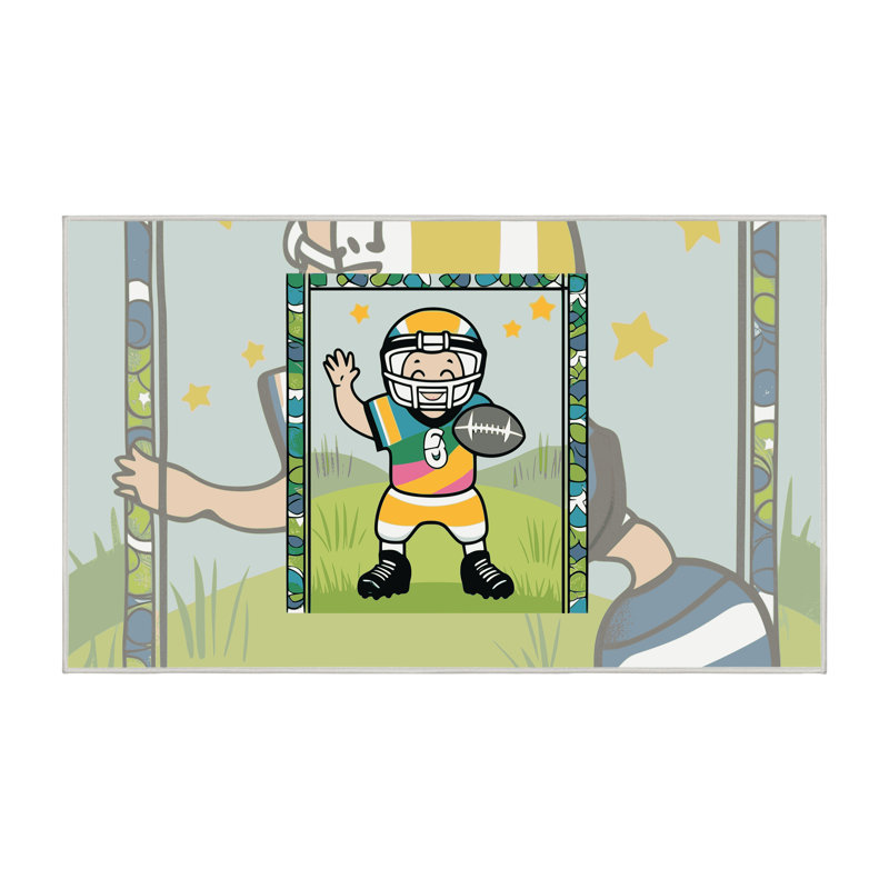 Tapis de football pour enfants Zoomie, Rectangle 6 pi x 9 pi