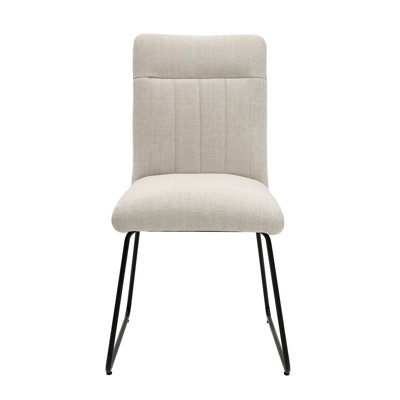 Ensemble de chaises d'appoint rembourrées en tissu de conception moderne 2 pièces, pieds de table en métal