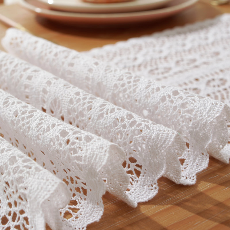 Fashion Cotton Table Runner With Tassels, 86" L x 9.5" D, White