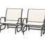 Fauteuils coulissants blanc crème, 2 cadres en métal avec filet respirant pour le jardin, la piscine, la cour, le balcon en blanc, salon agréable