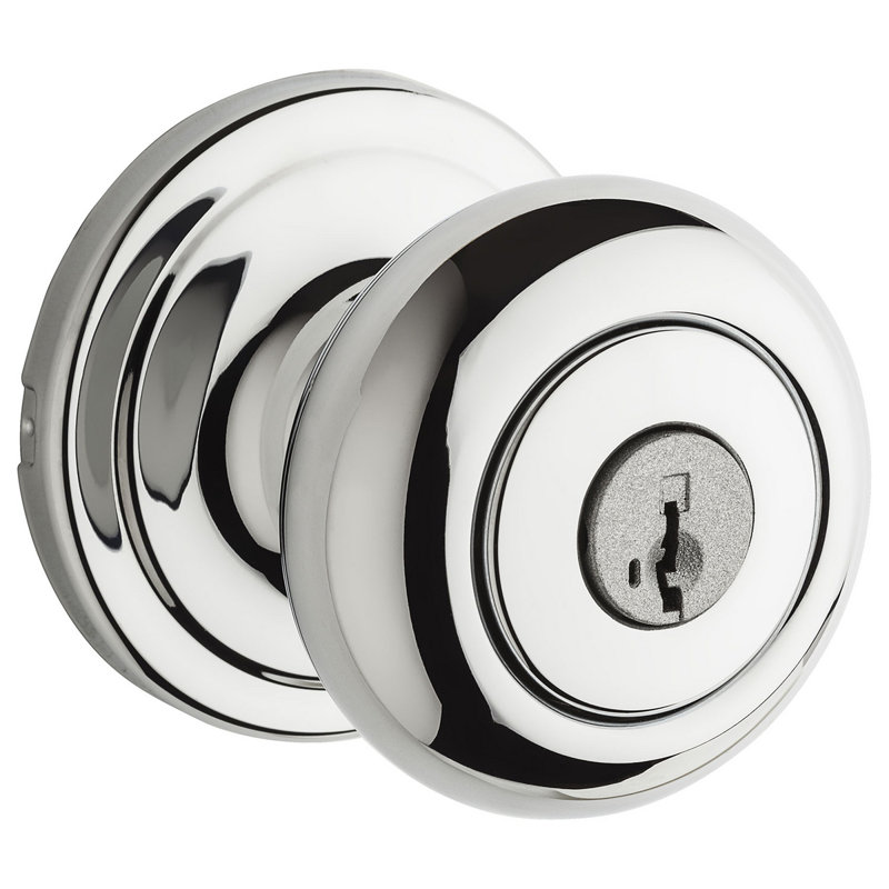 Hancock Keyed Entry Knob featuring SmartKey Security, Polished Chrome