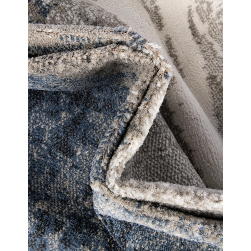 Ivy Bronx Glomma Nathanyl Rug Blue, Round 10'