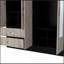 Armoire Ron, chambre, noir / gris clair