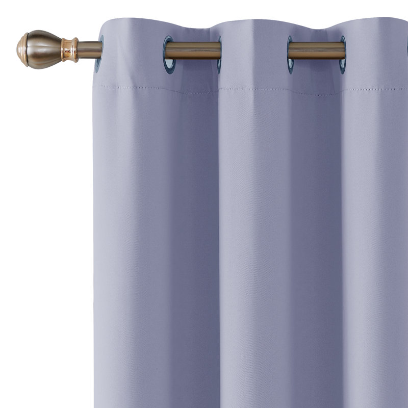 Lionel Room Darkening Curtain Single Panel, Light Gray, 42" W x 95" L