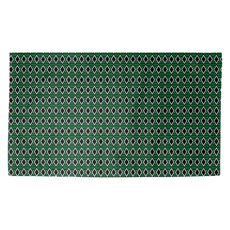 Paillasson dobby d’intérieur diamants géométriques Avicia, Rectangle 3 pi 3 po x 5 pi 3 po, Vert/noir