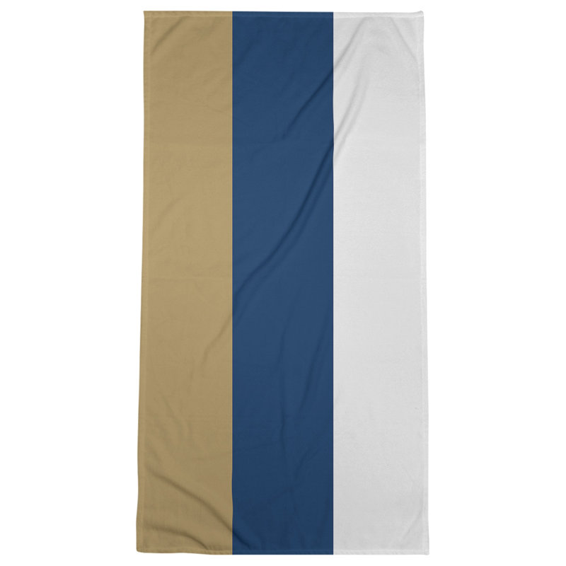Cotton Blend Lightweight Bath Towel, Gold/Navy Blue