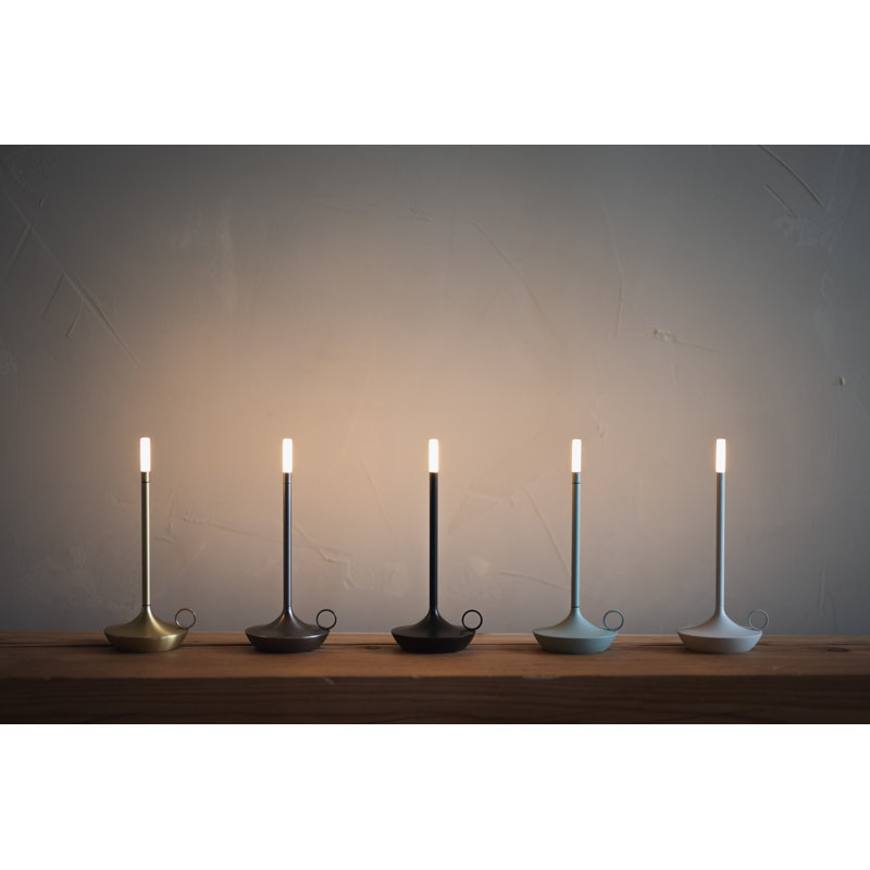 Candle-Inspired Portable Rechargeable Lamp - Wick, Sage Green, 10.2" H x 4.7" W x 4.7" D