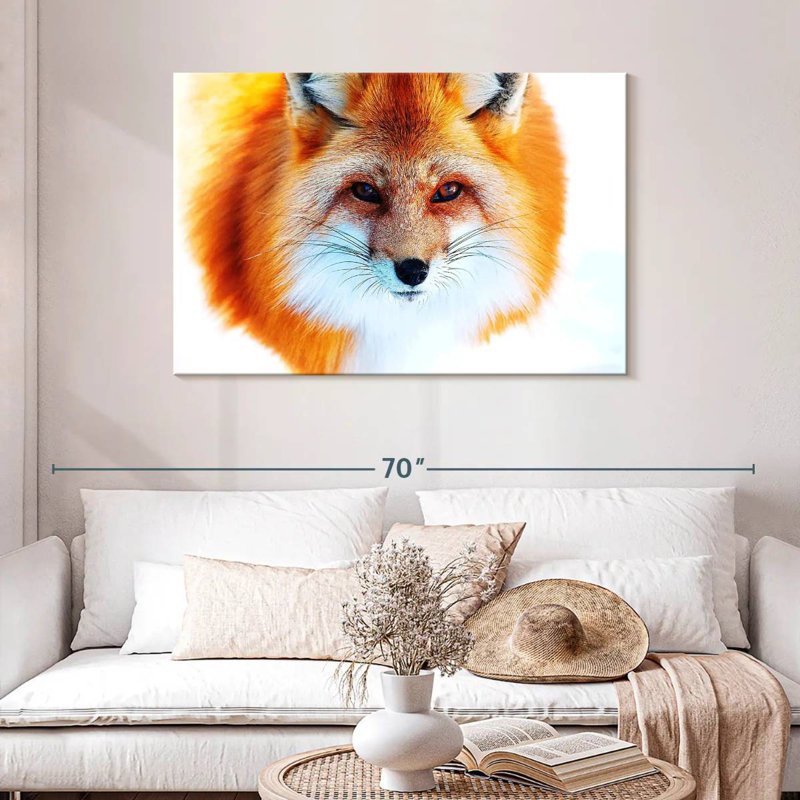 Visage de renard roux Brampt, H 30 po x l 45 po