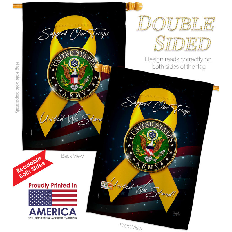 Double Sided 40'' H x 28'' W Polyester, Army