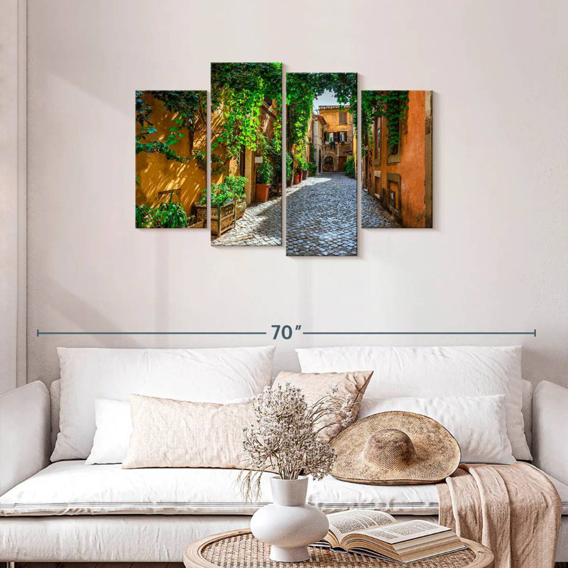 Sireci Vibrant Trastevere Street, 27" H x 43" W