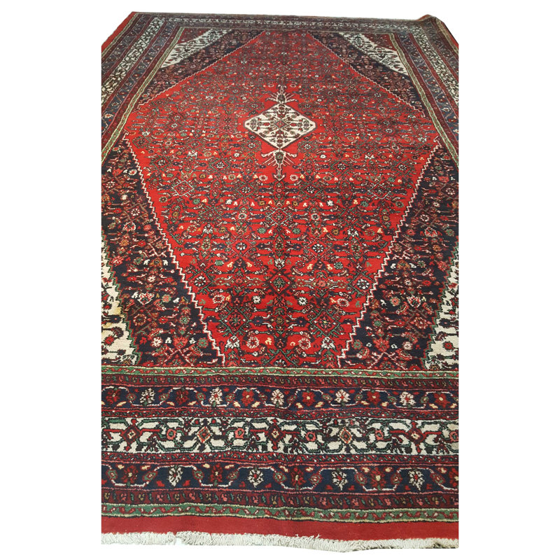 Hamadan Hand Knotted Red /Ivory 11x18 Oversize Rug