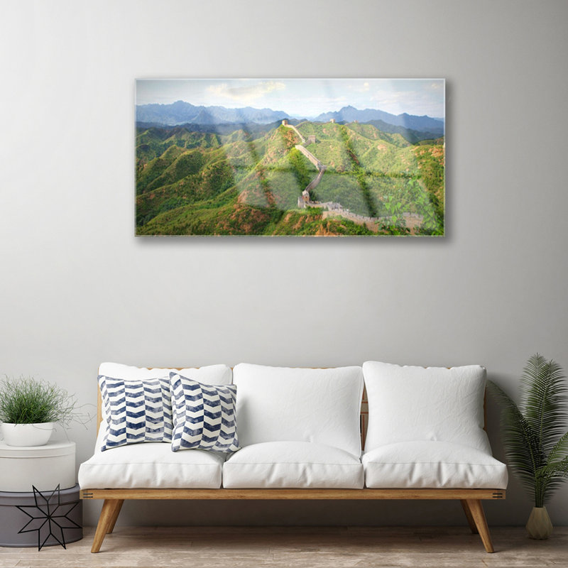 Landscape Great Wall Mountains - No Frame Print on Glass