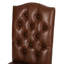 Kd Dining Chairs   Of 2 , Brown Pu Leather Trim, Stylish Button Tufting, Delicate Diamond Stitching, Lovely Tapered Legs