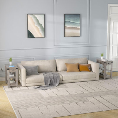 Teyahna End Table Set and Built-In Outlets