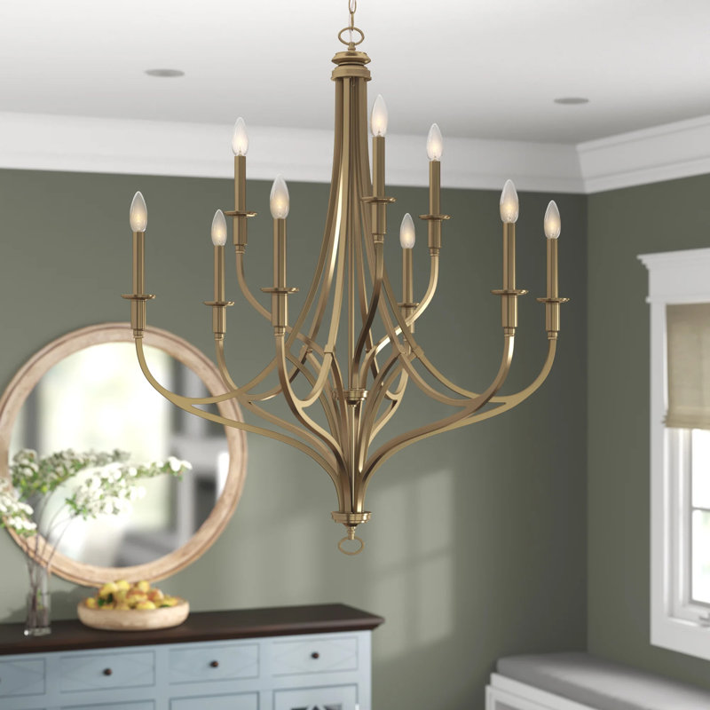 Rosdorf Park Sima Brushed Honey Gold Finish Chandelier