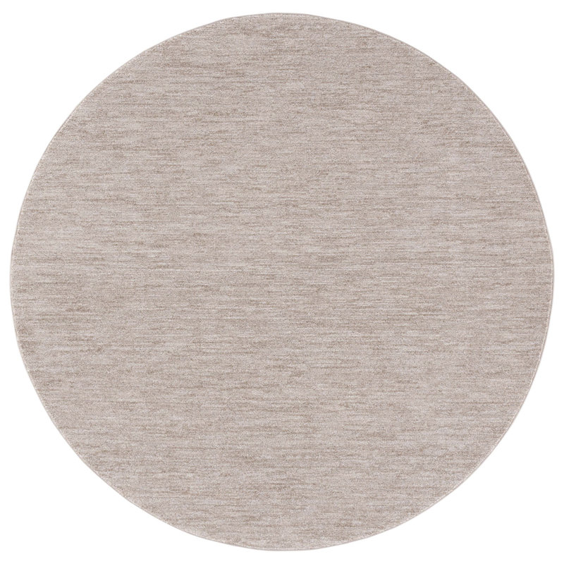 Tapis beige en polyester Donlon, Rond 4 pi