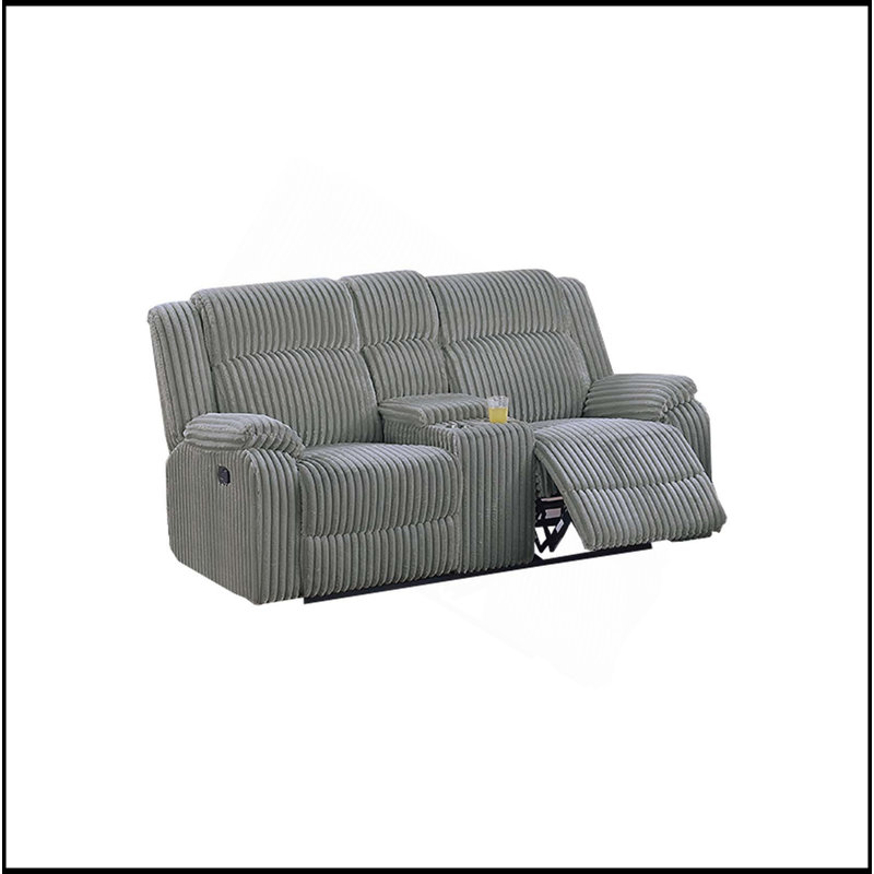 Causeuse de salon en peluche texturée en velours côtelé 1 pièce, Fumée