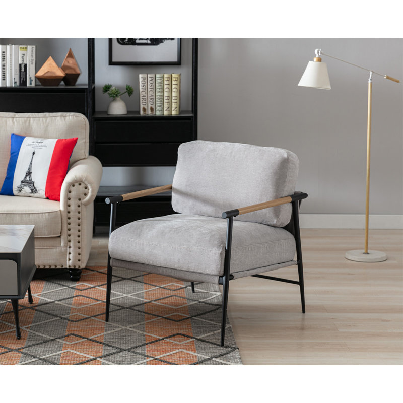 Fauteuil Johniyah, Gris chenille