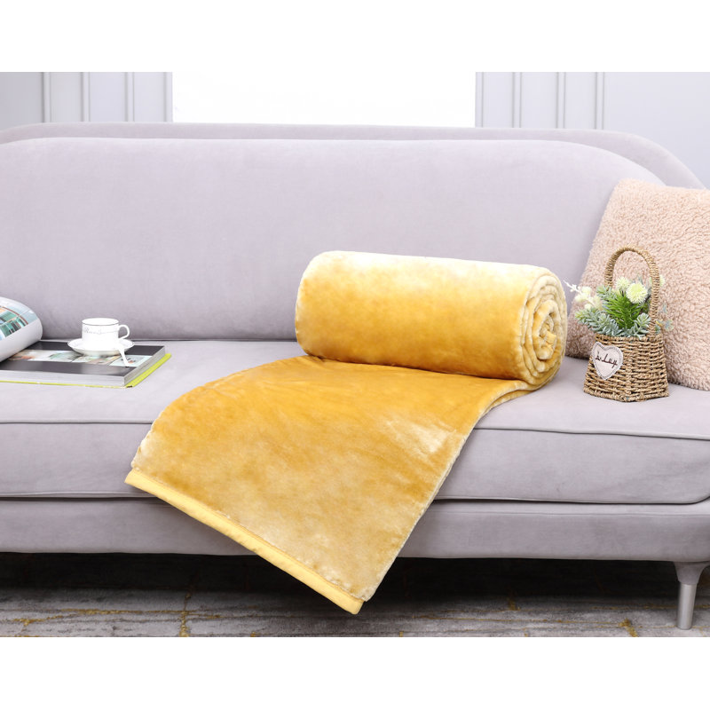 Bernestine Throw Blanket, W150 x L200cm, Mustard