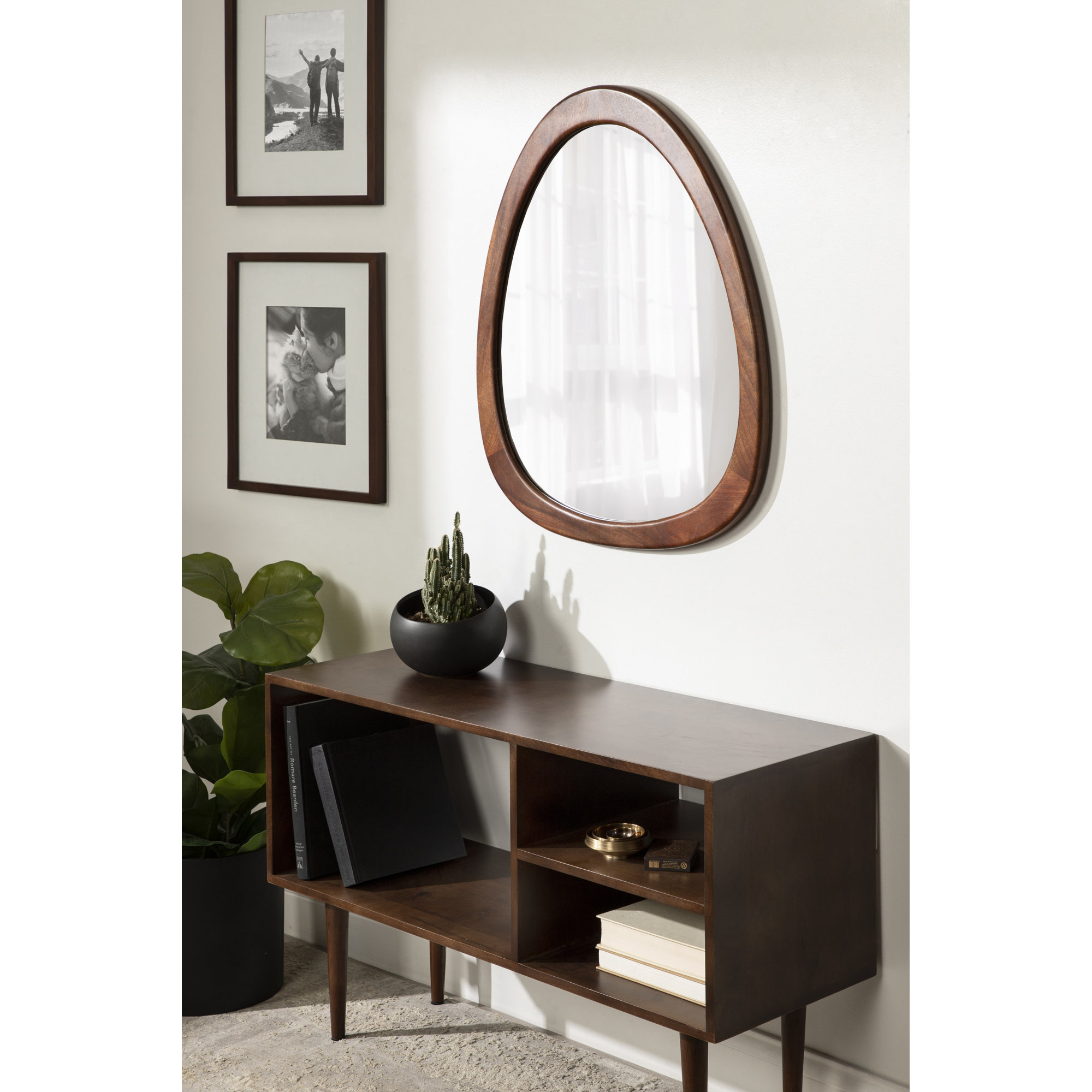 Buster Mirror, Walnut
