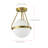 1-lamp White Gold Adjustable Glass Ceiling Light
