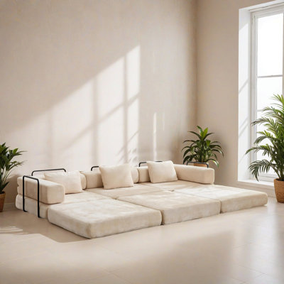 Canapé-lit modulaire 118,12 po Chenille