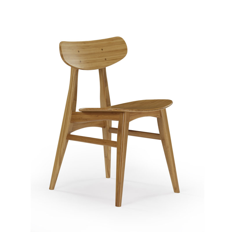 Chaise d'appoint en bois massif Ayela, Wood, Caramelized