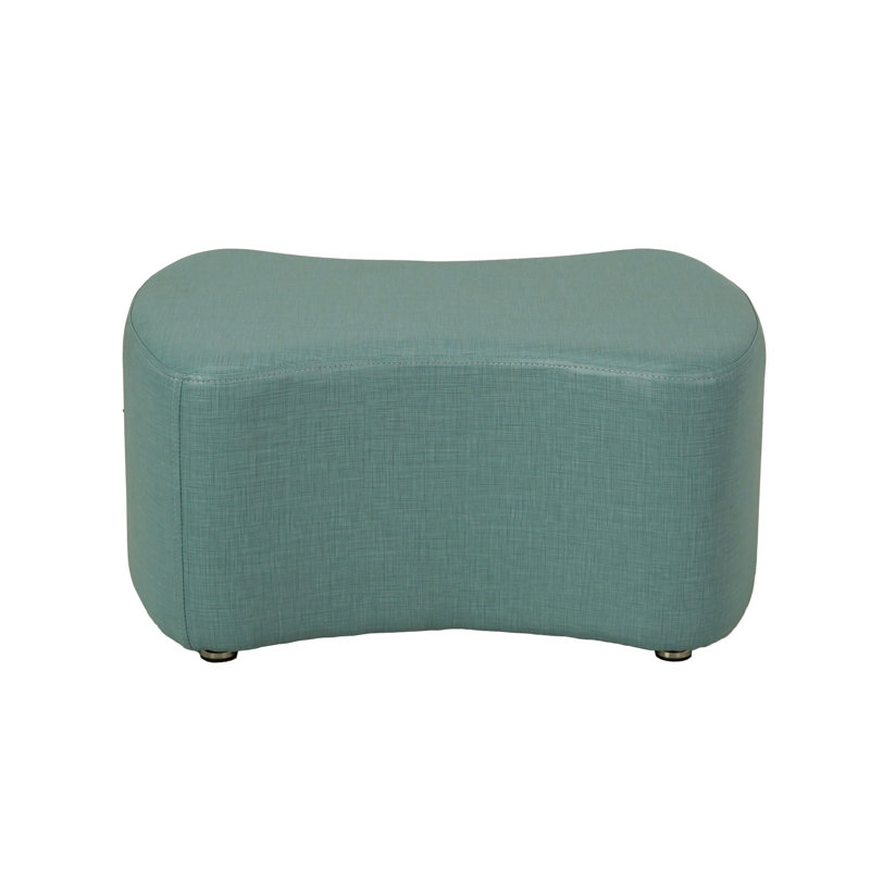 Pro Series Upholstered Bowtie Ottoman 12" Height, Aqua