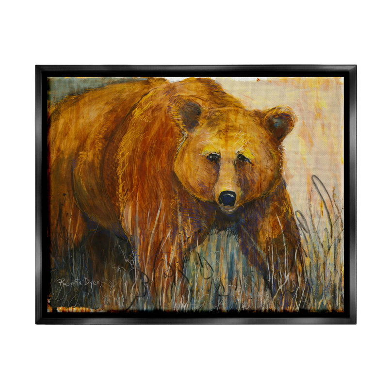 Ours moderne, giclée par Roberta Dyer, H 17 po x l 21 po x P 1,7 po, Cadre flottant noir de jais
