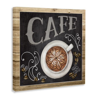 Motif de grains de café en forme de tableau noir au café