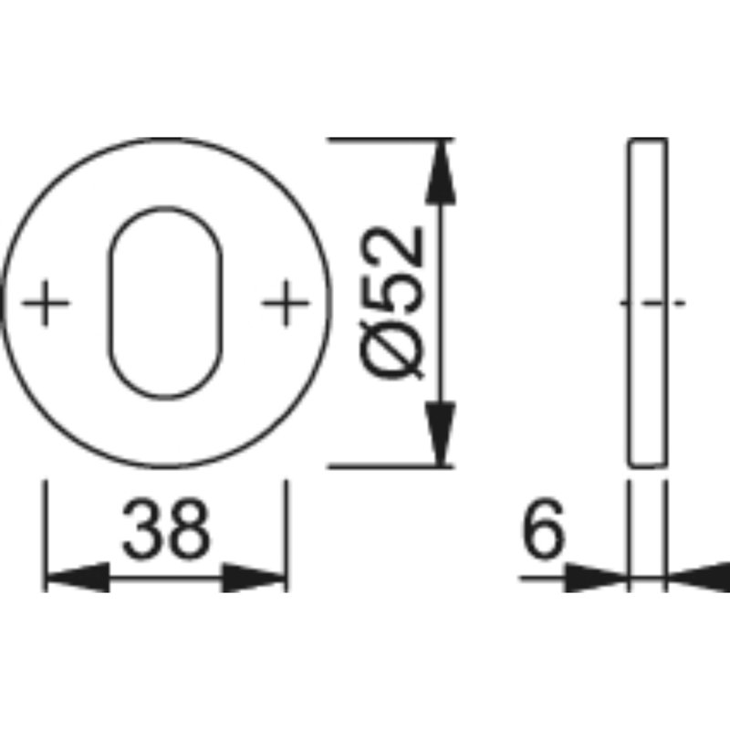Amarre Var Oval Profile Escutcheon, Brown
