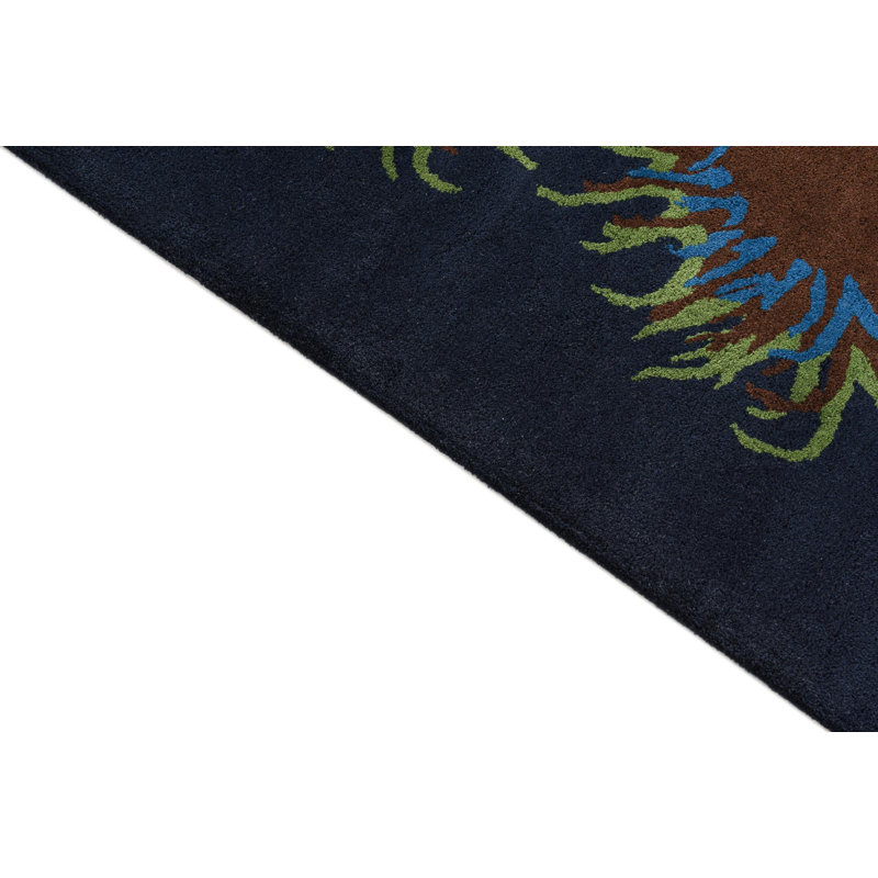 Tapis carré bleu marine Otto