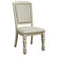 Chaise d'appoint à dossier ouvert blanc antique / ivoire Fanchan
