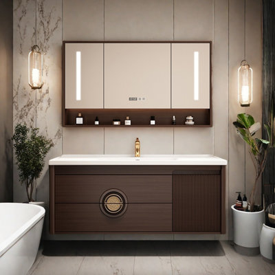 Chinese-style retro light luxury bathroom cabinet