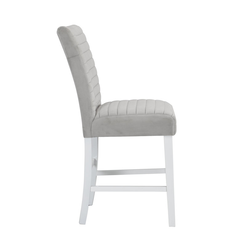 Smaily Upholstered Counter Stool with Solid Wood Frame