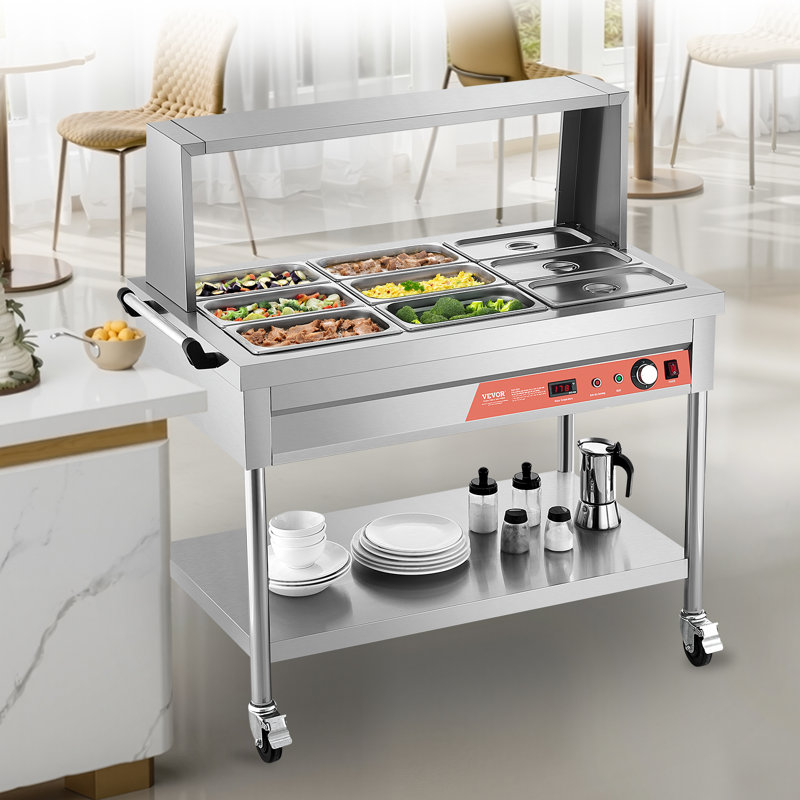 Table chauffante commerciale 9 x 1/3 casseroles