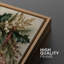 Ensemble de 2 reproductions d'art rustique des fêtes avec branches à feuilles persistantes et charme festif d'hiver encadré sur toile-131653574-131653575