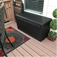 Keter Comfy Resin 71-gallon Resin All Weather Deck Box Storage Bench For  Outdoor Lawn Patio - On Sale - Bed Bath & Beyond - 17931114