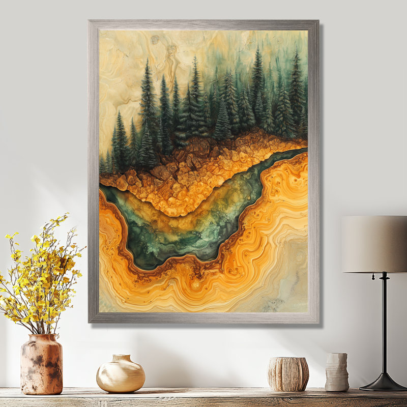 Geramie - Landscapes Canvas Wall Art, H 44 po x l 34 po, Reproduction encadrée d'une seule photo, Argent argent
