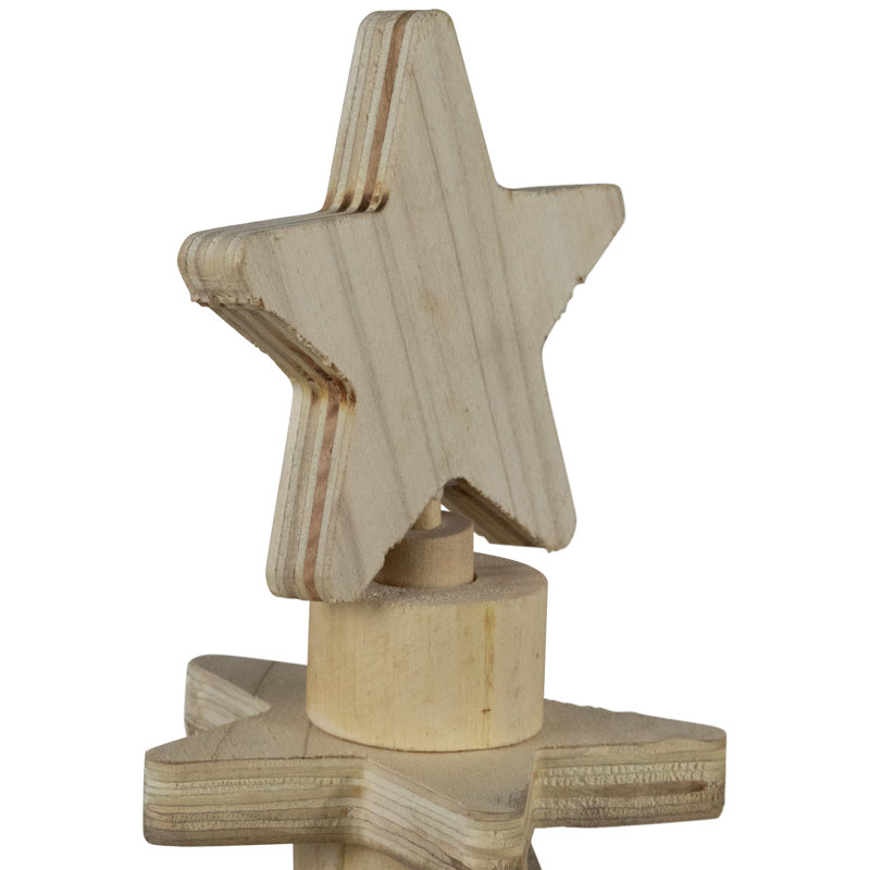 Décoration de Noël étoile en bois découpé en forme d'étoile - 16 po