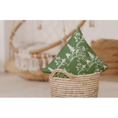 Palm Beach Chinapezka Print Indoor/Outdoor Square Pillow Cover & Insert