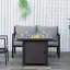 Bulhary Square Propane Gas Fire Pit Table, 50000 BTU Rattan Smokeless Firepit Patio Heater with Glass Screen