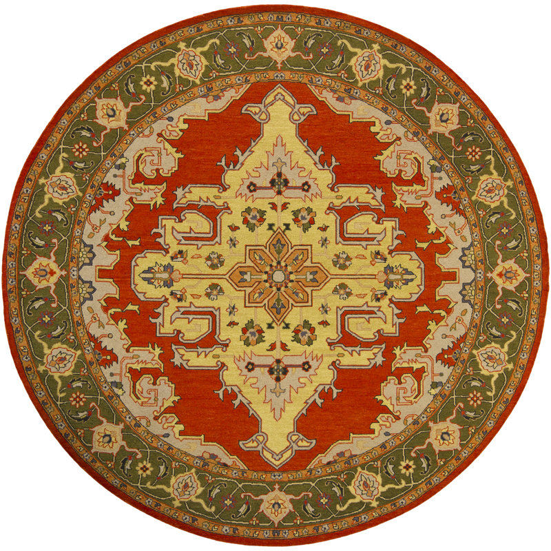 Pooja Wool Area Rug, Round 7'9"