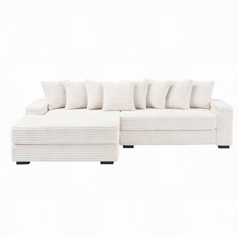 Canapé en flanelle de 111,4 po, Beige