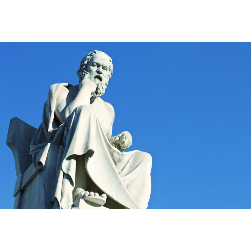 Statue de Socrate - photographie sur toile tendue, H 32 po x l 48 po