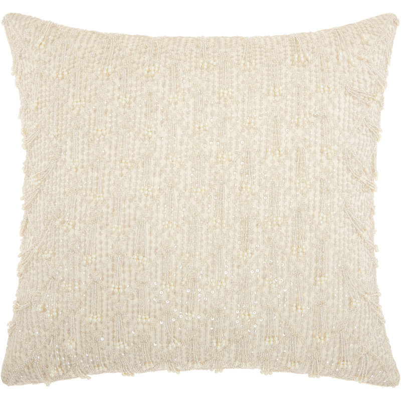  Silk Throw Pillow, White