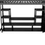 Lit mezzanine avec meuble télé et organisation de chambre à coucher réfléchie - Escalier à DEL pleine grandeur noir-575225337