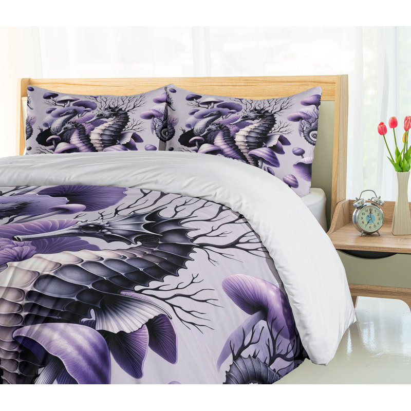 Purple Duvet Cover, California King Duvet Cover + 2 Standard Shams