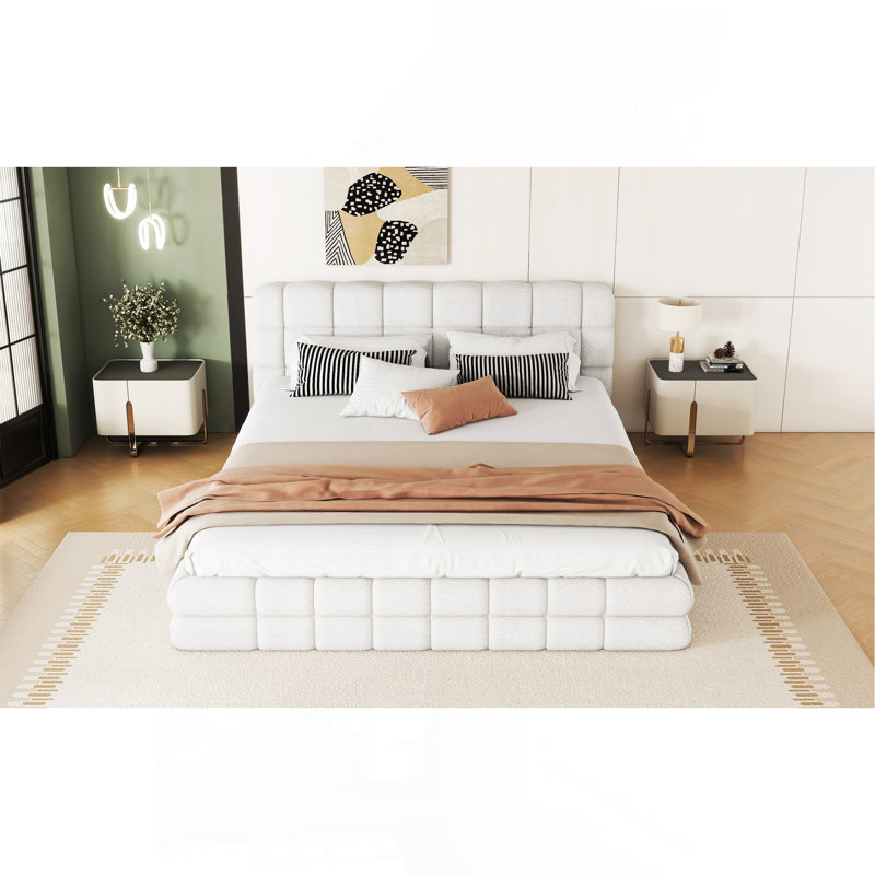 Queen Size Upholstered Platform Bed